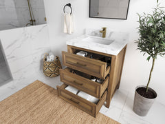 Santa Monica Teak Wood 30 in. W x 22 in. D Single Sink Bathroom Vanity - photo 3