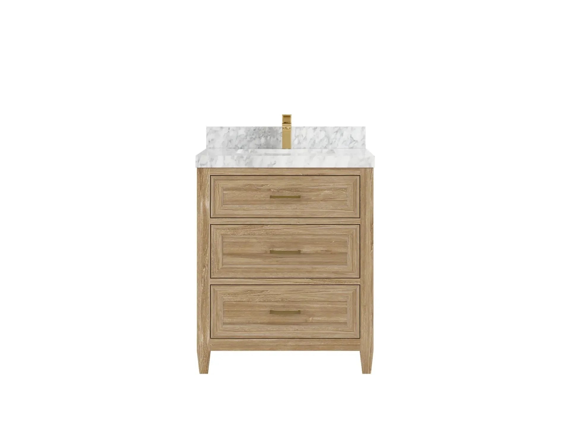 Santa Monica Teak Wood 30 in. W x 22 in. D Single Sink Bathroom Vanity - Willow Bath and Vanity