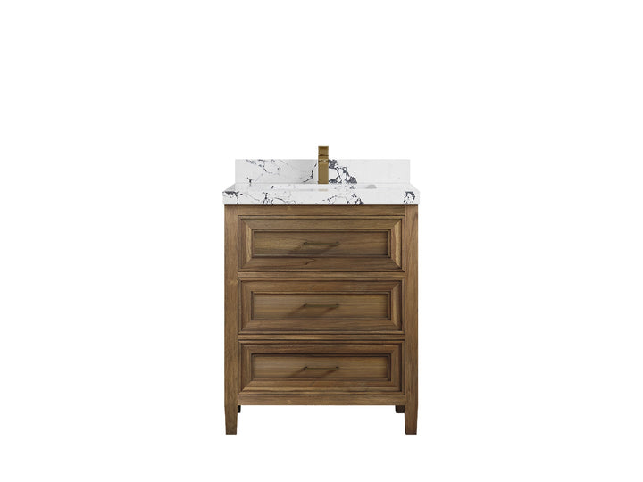 Santa Monica Teak Wood 30 in. W x 22 in. D Single Sink Bathroom Vanity - photo 17