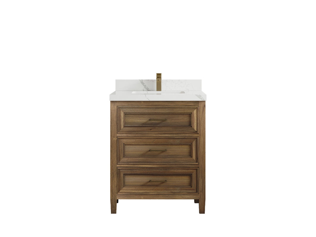 Santa Monica Teak Wood 30 in. W x 22 in. D Single Sink Bathroom Vanity - Willow Bath and Vanity