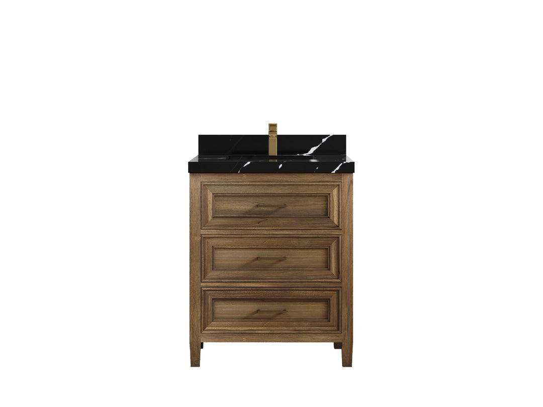 Santa Monica Teak Wood 30 in. W x 22 in. D Single Sink Bathroom Vanity - Willow Bath and Vanity