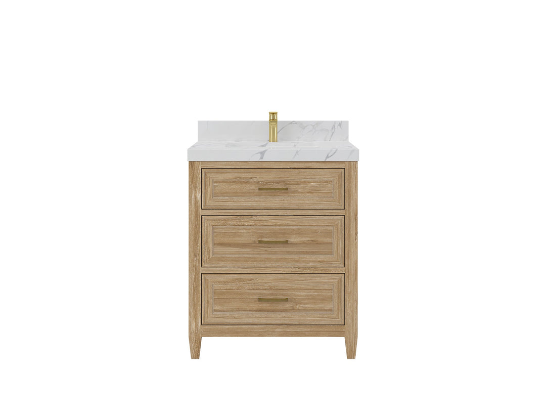 Santa Monica Teak Wood 30 in. W x 22 in. D Single Sink Bathroom Vanity - Willow Bath and Vanity