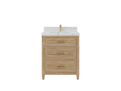 Santa Monica Teak Wood 30 in. W x 22 in. D Single Sink Bathroom Vanity - Willow Bath and Vanity