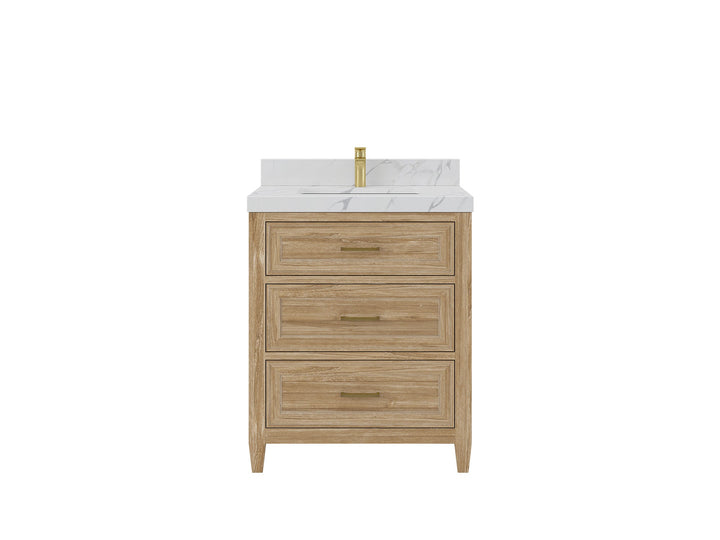 Santa Monica Teak Wood 30 in. W x 22 in. D Single Sink Bathroom Vanity - photo 1