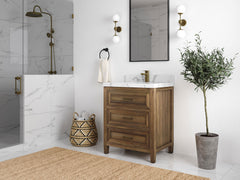 Santa Monica Teak Wood 30 in. W x 22 in. D Single Sink Bathroom Vanity - photo 2