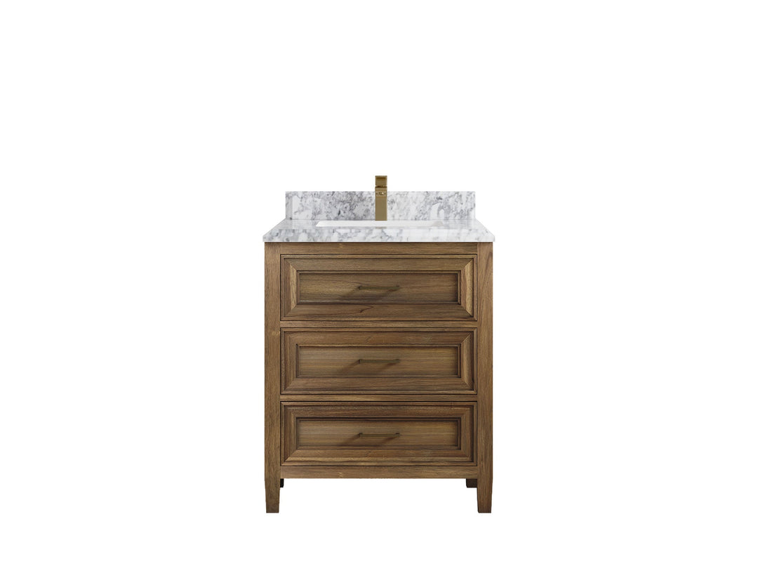 Santa Monica Teak Wood 30 in. W x 22 in. D Single Sink Bathroom Vanity - Willow Bath and Vanity