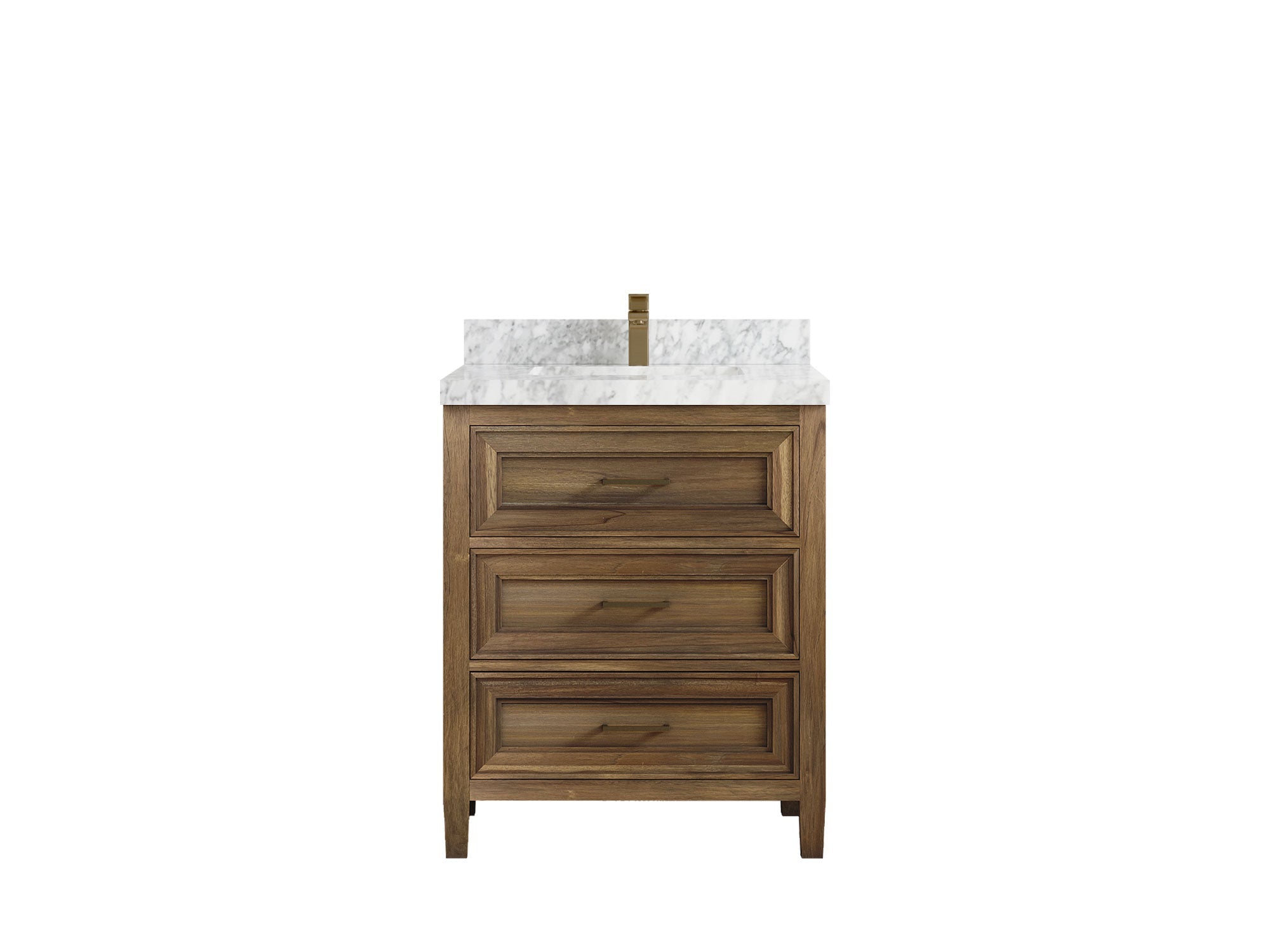 Santa Monica Teak Wood 30 in. W x 22 in. D Single Sink Bathroom Vanity - Willow Bath and Vanity