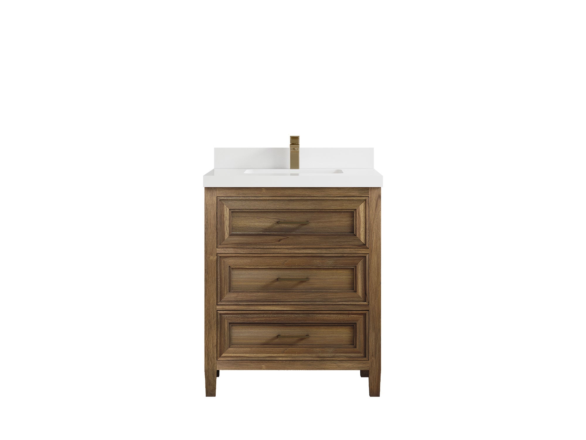 Santa Monica Teak Wood 30 in. W x 22 in. D Single Sink Bathroom Vanity - Willow Bath and Vanity