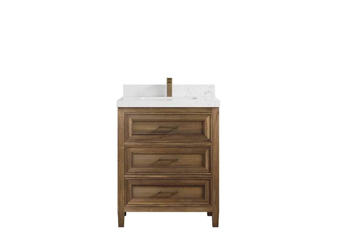 Santa Monica Teak Wood 30 in. W x 22 in. D Single Sink Bathroom Vanity - Willow Bath and Vanity