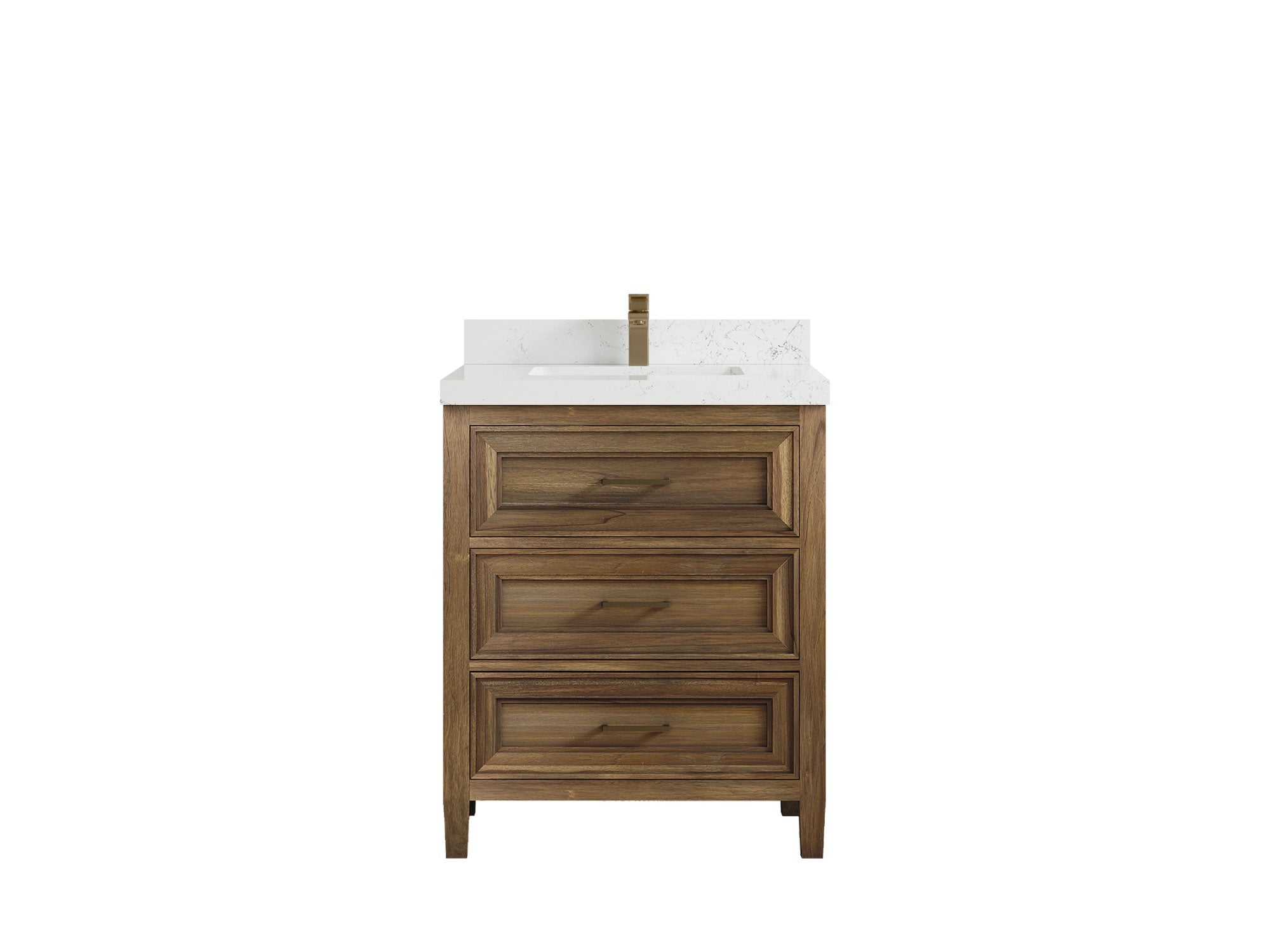 Santa Monica Teak Wood 30 in. W x 22 in. D Single Sink Bathroom Vanity - Willow Bath and Vanity