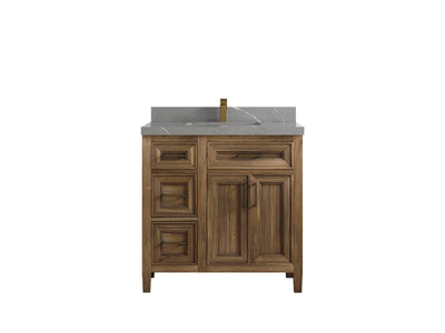 Santa Monica Teak Wood 36 in. W x 22 in. D Center Sink Bathroom Vanity - Willow Bath and Vanity