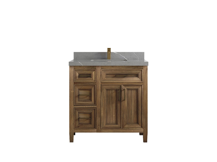 Santa Monica Teak Wood 36 in. W x 22 in. D Center Sink Bathroom Vanity - photo 39