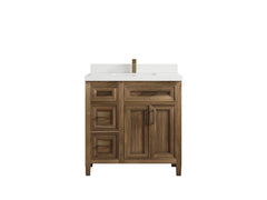 Santa Monica Teak Wood 36 in. W x 22 in. D Center Sink Bathroom Vanity - photo 41