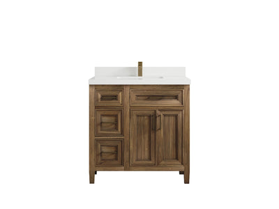 Santa Monica Teak Wood 36 in. W x 22 in. D Center Sink Bathroom Vanity - Willow Bath and Vanity