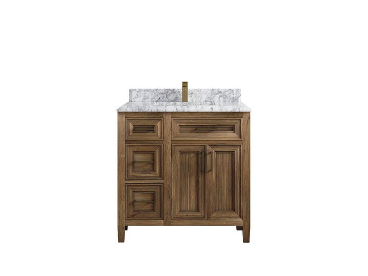 Santa Monica Teak Wood 36 in. W x 22 in. D Center Sink Bathroom Vanity - photo 44
