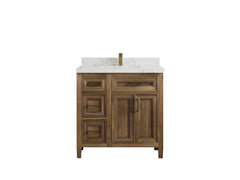 Santa Monica Teak Wood 36 in. W x 22 in. D Center Sink Bathroom Vanity - photo 19