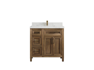 Santa Monica Teak Wood 36 in. W x 22 in. D Center Sink Bathroom Vanity - Willow Bath and Vanity