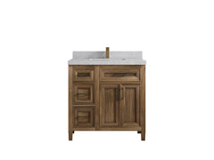 Santa Monica Teak Wood 36 in. W x 22 in. D Center Sink Bathroom Vanity - photo 37