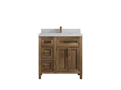 Santa Monica Teak Wood 36 in. W x 22 in. D Center Sink Bathroom Vanity - Willow Bath and Vanity