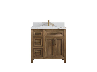 Santa Monica Teak Wood 36 in. W x 22 in. D Center Sink Bathroom Vanity - Willow Bath and Vanity