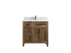 Santa Monica Teak Wood 36 in. W x 22 in. D Center Sink Bathroom Vanity - photo 23