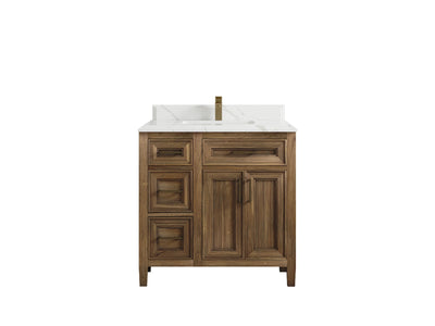 Santa Monica Teak Wood 36 in. W x 22 in. D Center Sink Bathroom Vanity - Willow Bath and Vanity