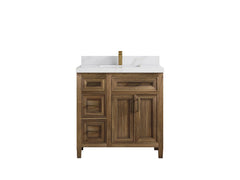Santa Monica Teak Wood 36 in. W x 22 in. D Center Sink Bathroom Vanity - photo 11