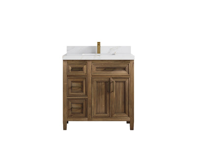 Santa Monica Teak Wood 36 in. W x 22 in. D Center Sink Bathroom Vanity - Willow Bath and Vanity