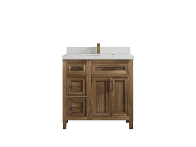Santa Monica Teak Wood 36 in. W x 22 in. D Center Sink Bathroom Vanity - Willow Bath and Vanity