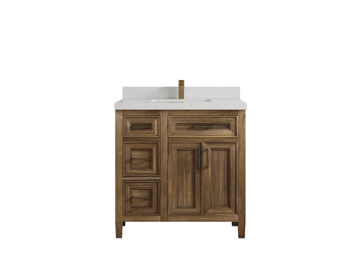 Santa Monica Teak Wood 36 in. W x 22 in. D Center Sink Bathroom Vanity - photo 27