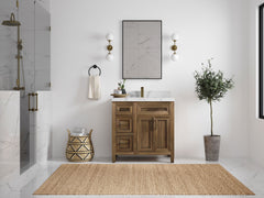 Santa Monica Teak Wood 36 in. W x 22 in. D Center Sink Bathroom Vanity - photo 4