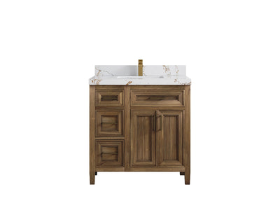 Santa Monica Teak Wood 36 in. W x 22 in. D Center Sink Bathroom Vanity - Willow Bath and Vanity