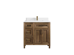 Santa Monica Teak Wood 36 in. W x 22 in. D Center Sink Bathroom Vanity - photo 33