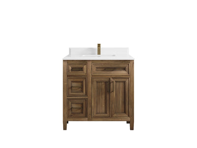 Santa Monica Teak Wood 36 in. W x 22 in. D Center Sink Bathroom Vanity - Willow Bath and Vanity