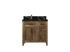 Santa Monica Teak Wood 36 in. W x 22 in. D Left Offset Sink Bathroom Vanity - photo 10