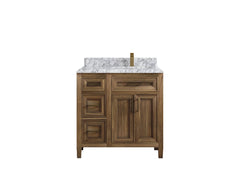 Santa Monica Teak Wood 36 in. W x 22 in. D Right Offset Sink Bathroom Vanity - photo 45