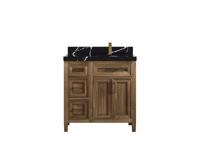 Santa Monica Teak Wood 36 in. W x 22 in. D Right Offset Sink Bathroom Vanity - Willow Bath and Vanity