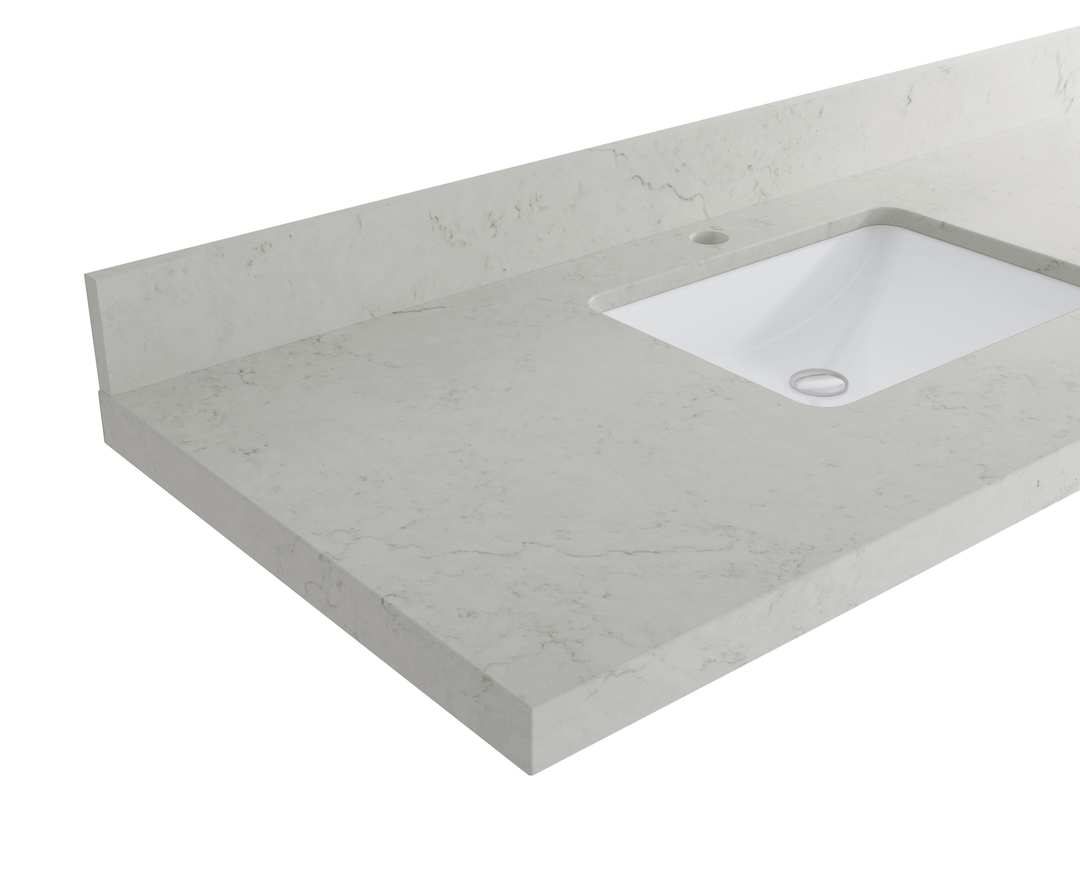Santa Monica Teak Wood 36 in. W x 22 in. D Right Offset Sink Bathroom Vanity - Willow Bath and Vanity