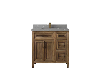 Santa Monica Teak Wood 36 in. W x 22 in. D Single Sink Bathroom Vanity - Willow Bath and Vanity