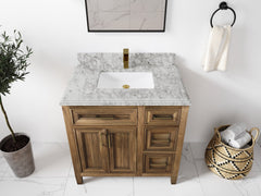 Santa Monica Teak Wood 36 in. W x 22 in. D Single Sink Bathroom Vanity - photo 43