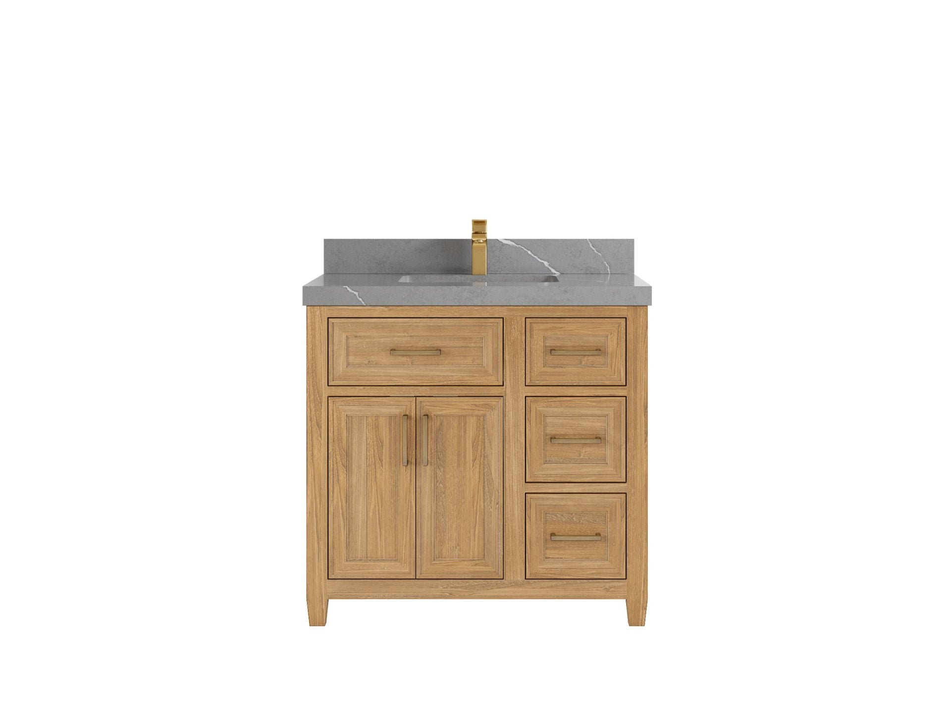 Santa Monica Teak Wood 36 in. W x 22 in. D Single Sink Bathroom Vanity - Willow Bath and Vanity