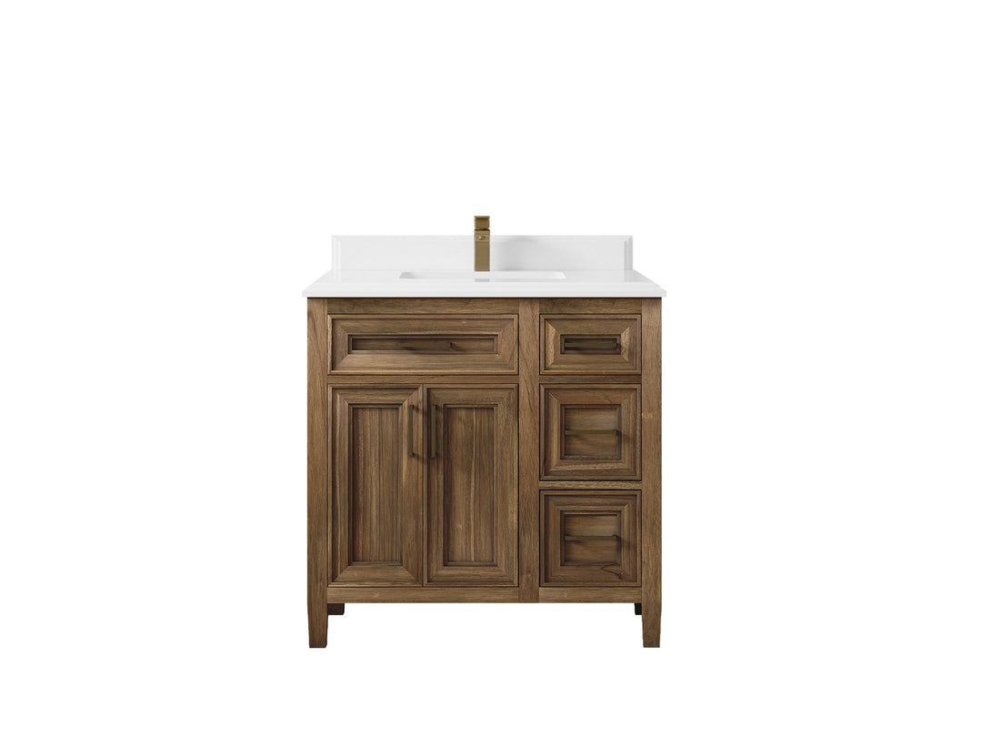 Santa Monica Teak Wood 36 in. W x 22 in. D Single Sink Bathroom Vanity - Willow Bath and Vanity