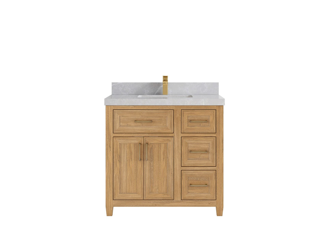 Santa Monica Teak Wood 36 in. W x 22 in. D Single Sink Bathroom Vanity - Willow Bath and Vanity