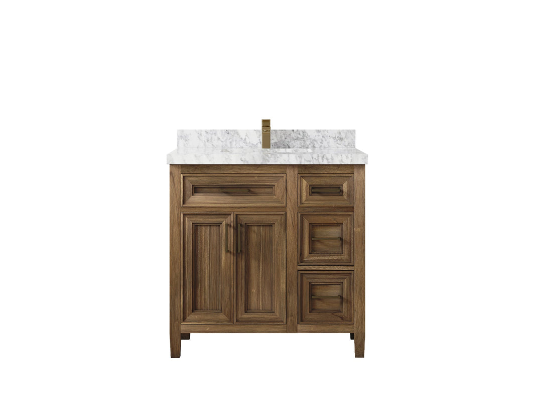 Santa Monica Teak Wood 36 in. W x 22 in. D Single Sink Bathroom Vanity - Willow Bath and Vanity