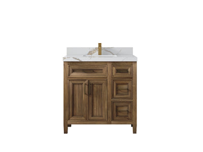 Santa Monica Teak Wood 36 in. W x 22 in. D Single Sink Bathroom Vanity - Willow Bath and Vanity