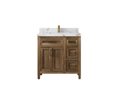 Santa Monica Teak Wood 36 in. W x 22 in. D Single Sink Bathroom Vanity - photo 13