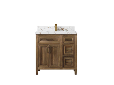 Santa Monica Teak Wood 36 in. W x 22 in. D Single Sink Bathroom Vanity - Willow Bath and Vanity