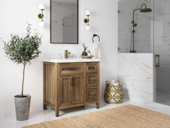 Santa Monica Teak Wood 36 in. W x 22 in. D Single Sink Bathroom Vanity - photo 2