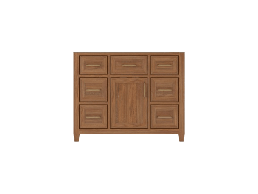 Santa Monica Teak Wood 42 in. W x 22 in. D Single Sink Bathroom Vanity - Willow Bath and Vanity
