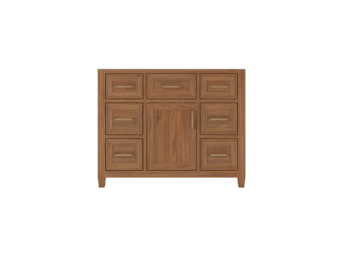 Santa Monica Teak Wood 42 in. W x 22 in. D Single Sink Bathroom Vanity - Willow Bath and Vanity